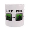 Eat Sleep Code Repeat Duży Kubek Wizualizacja
